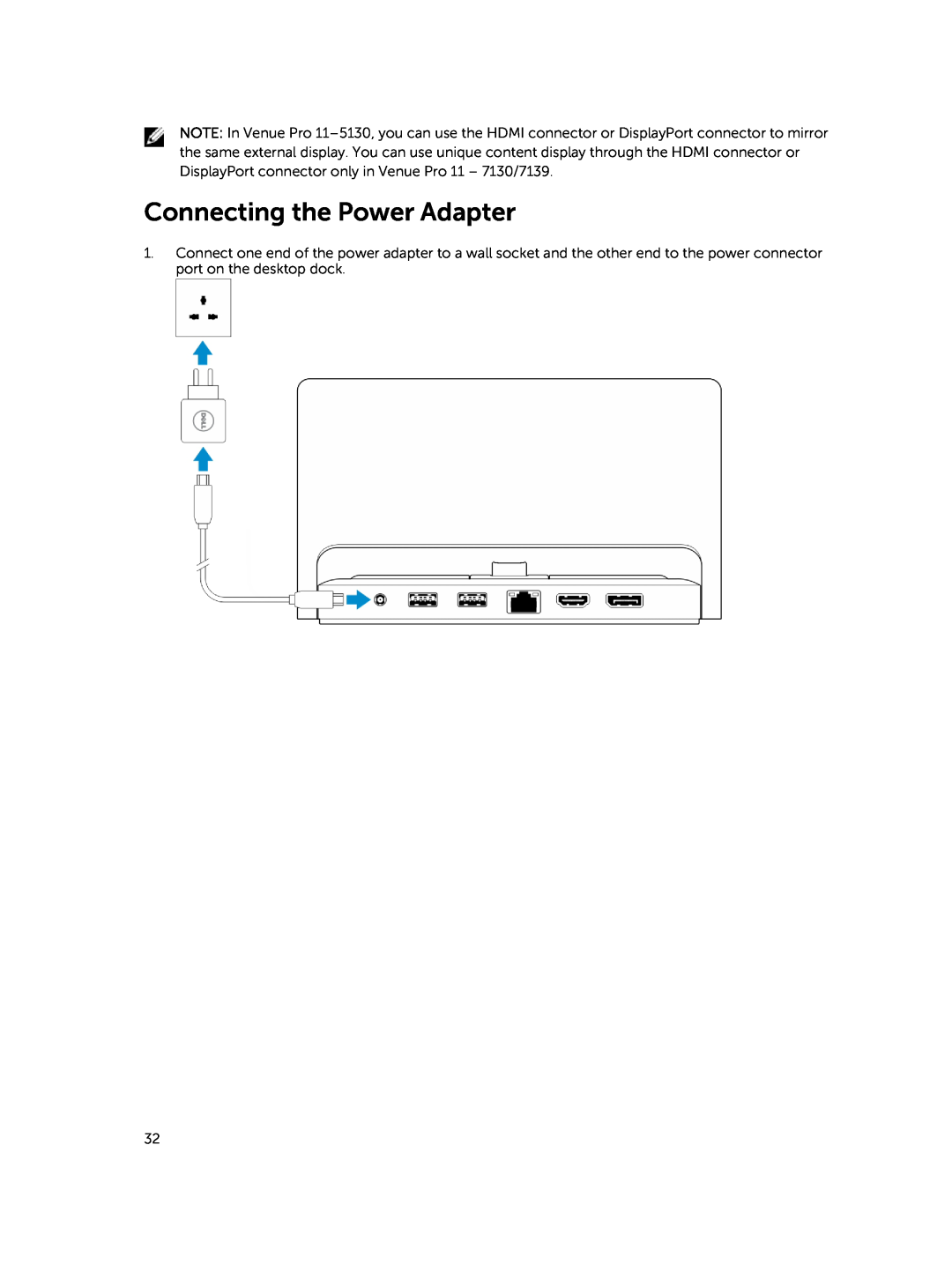 Dell T07G, PRO11I6363BLK manual Connecting the Power Adapter 