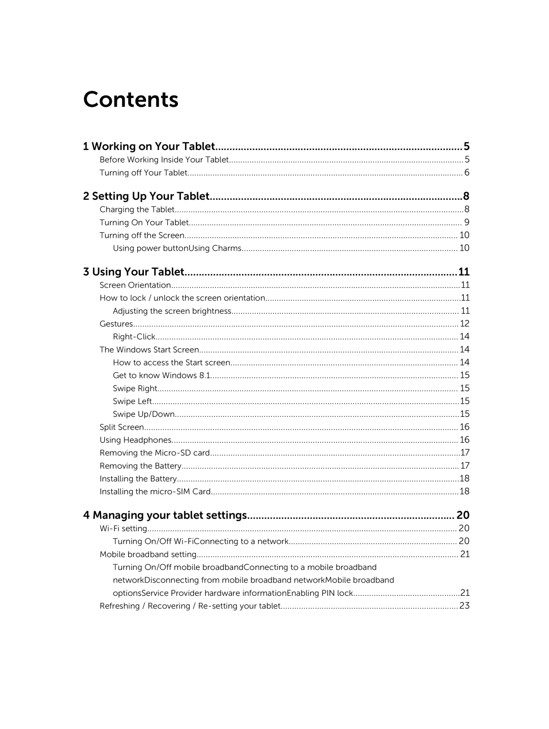 Dell T07G manual Contents 