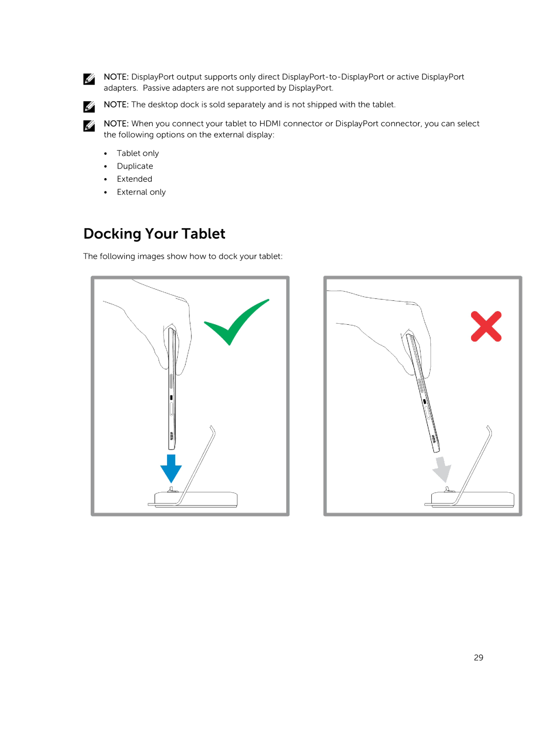 Dell T07G manual Docking Your Tablet 