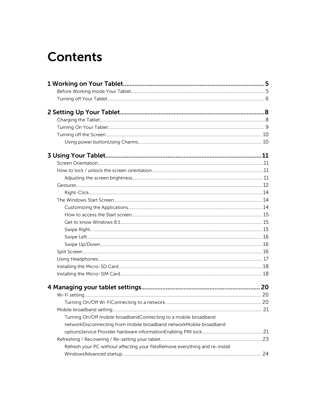 Dell T07G manual Contents 