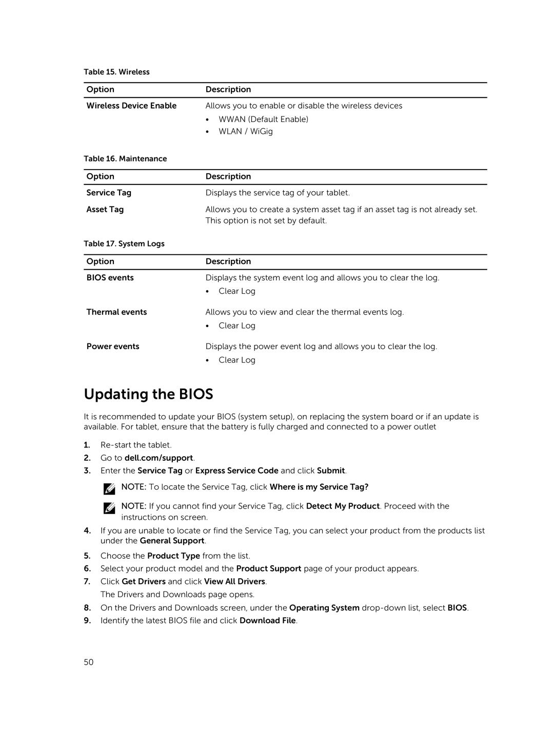 Dell T07G manual Updating the Bios 