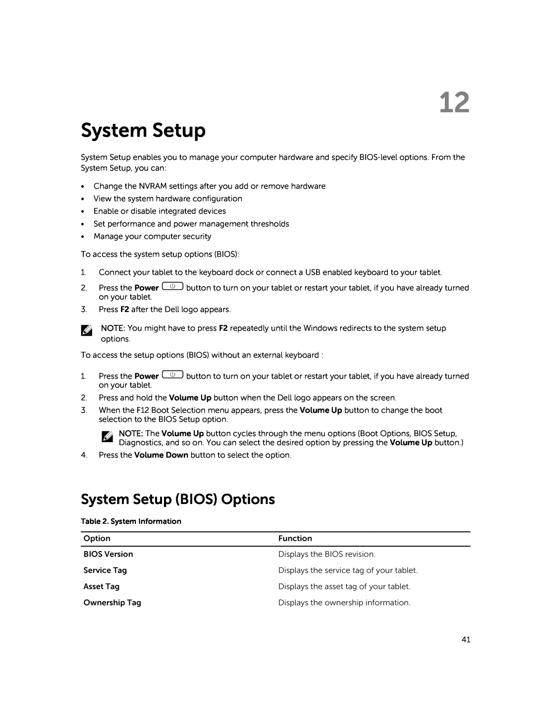Dell T07G manual System Setup BIOS Options 