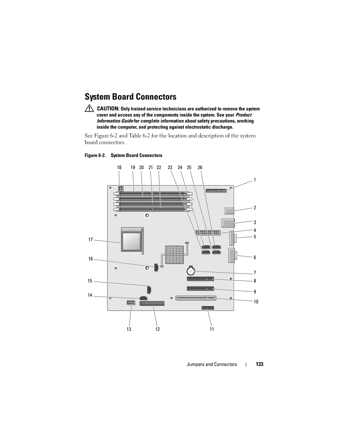 Dell T105 Systems owner manual System Board Connectors, 133 