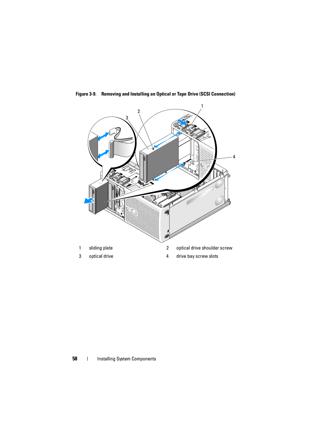 Dell T105 Systems owner manual Optical drive shoulder screw 