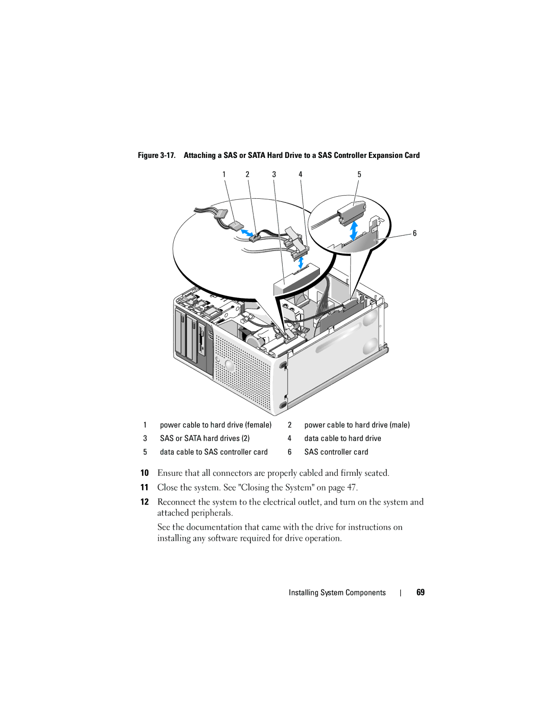 Dell T105 Systems owner manual Power cable to hard drive female 