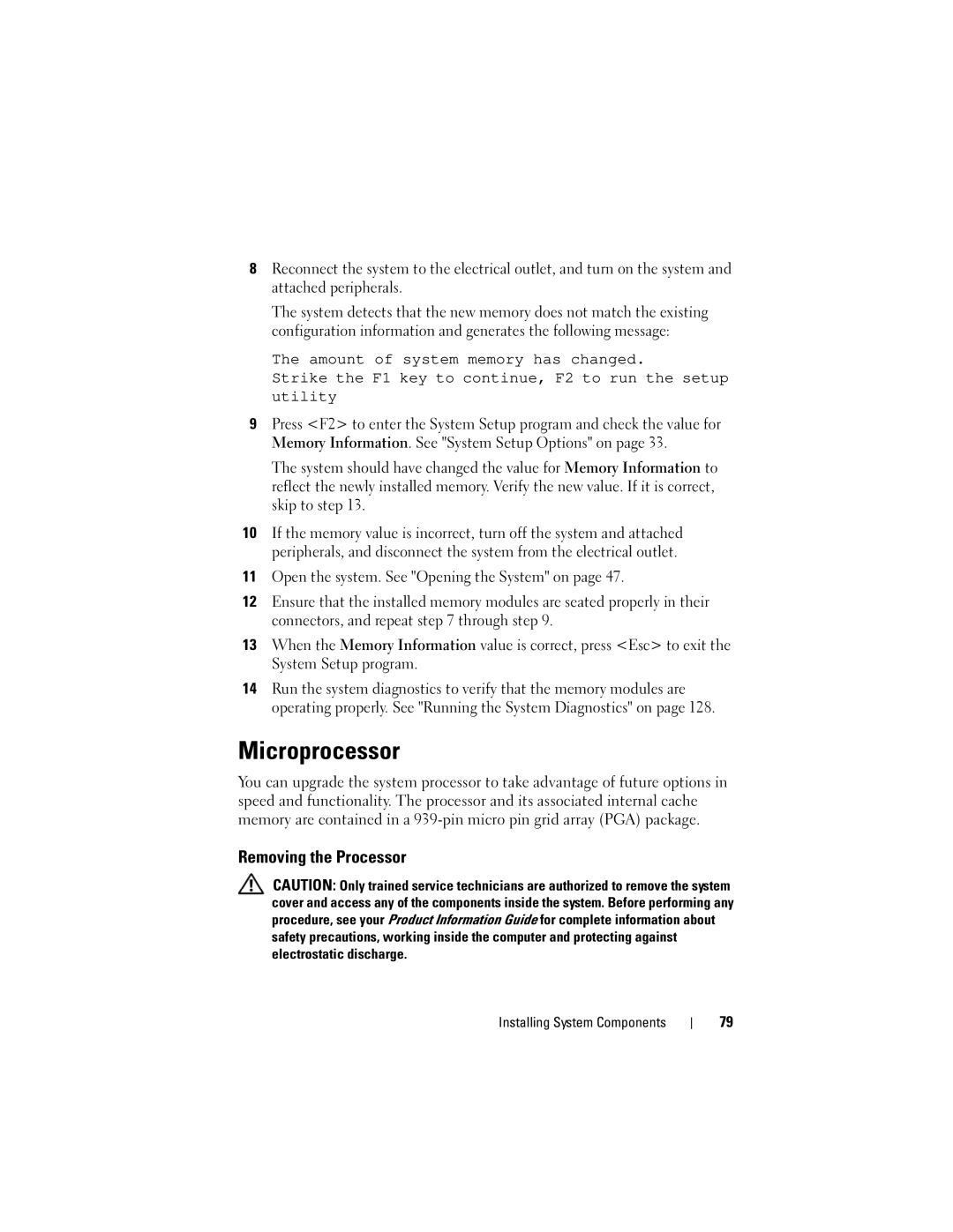 Dell T105 Systems owner manual Microprocessor, Removing the Processor 