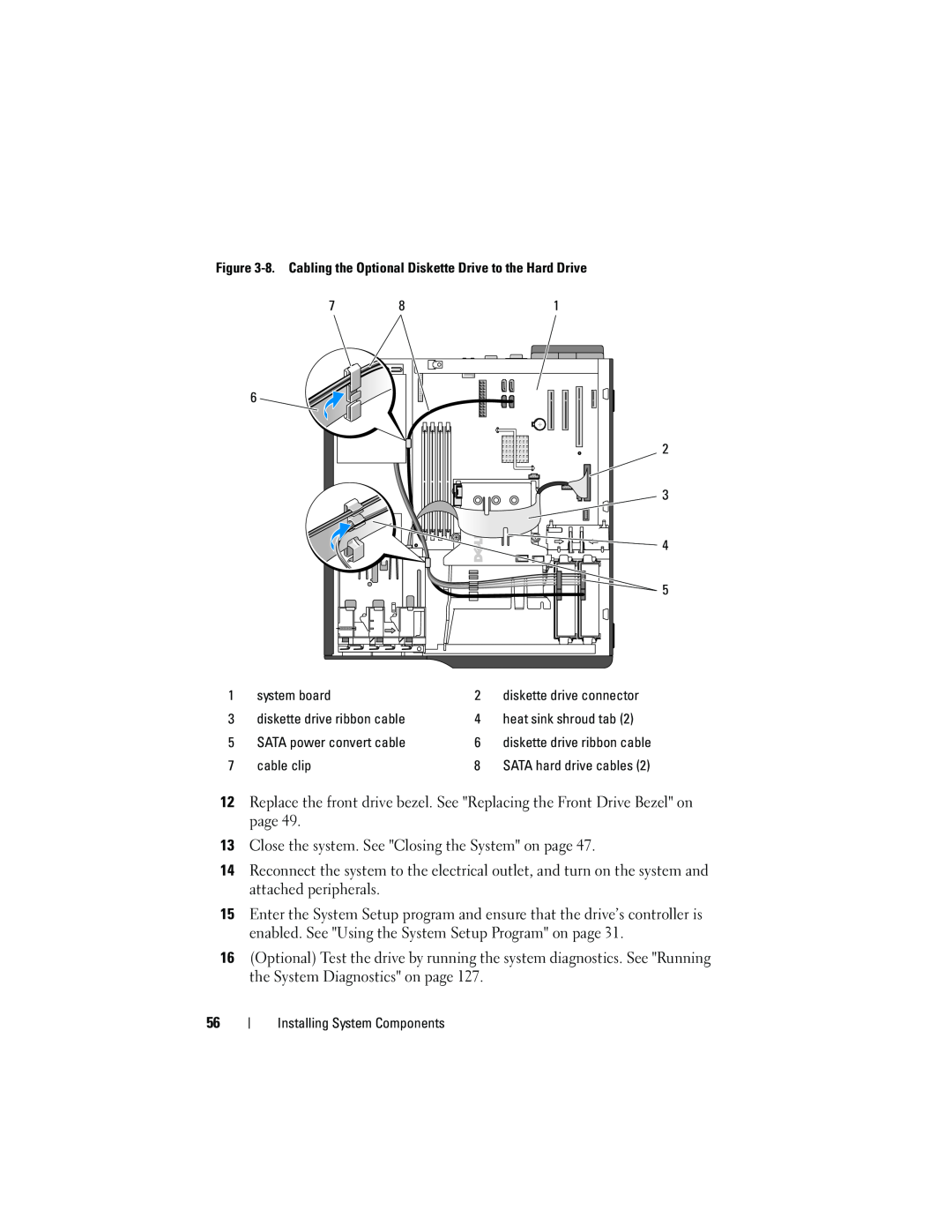 Dell T105 owner manual Close the system. See Closing the System on page 