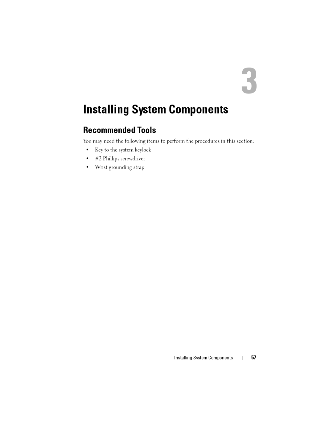 Dell T110 II owner manual Installing System Components, Recommended Tools 