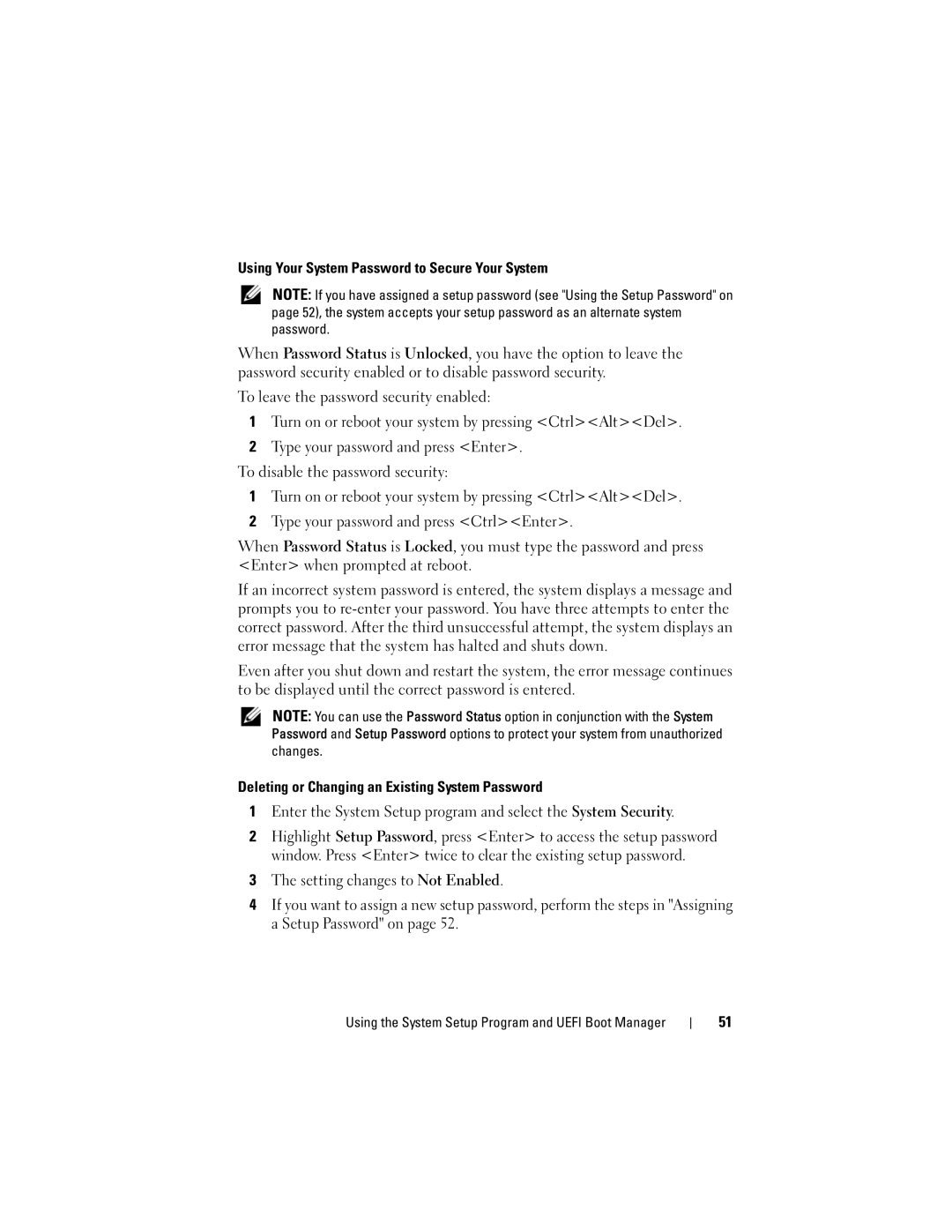 Dell T110 owner manual To disable the password security 