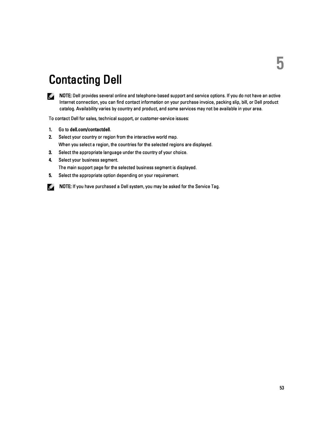 Dell T1700 owner manual Contacting Dell 