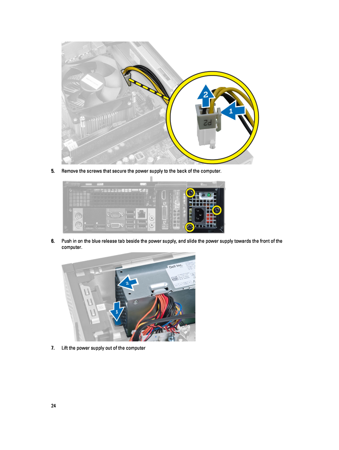 Dell T1700 owner manual Lift the power supply out of the computer 