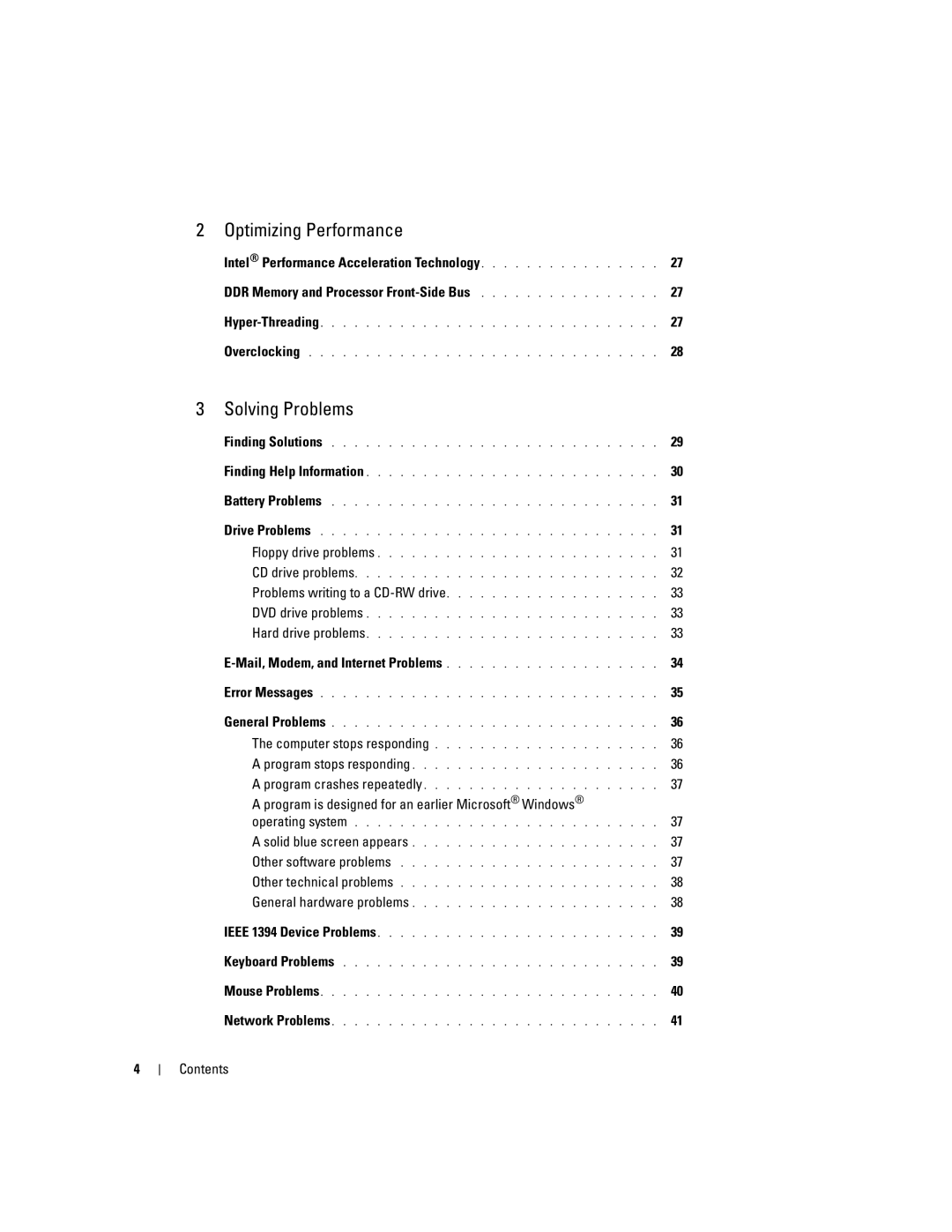 Dell T2310 manual Optimizing Performance, Mail, Modem, and Internet Problems 