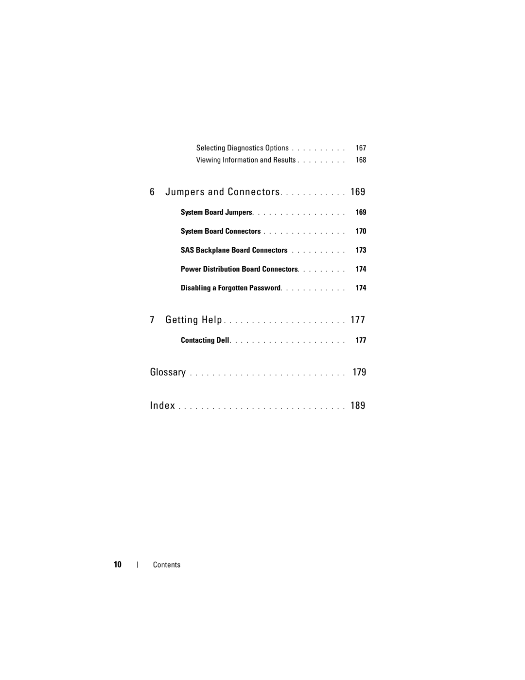 Dell T310 owner manual 169, 170, 177 