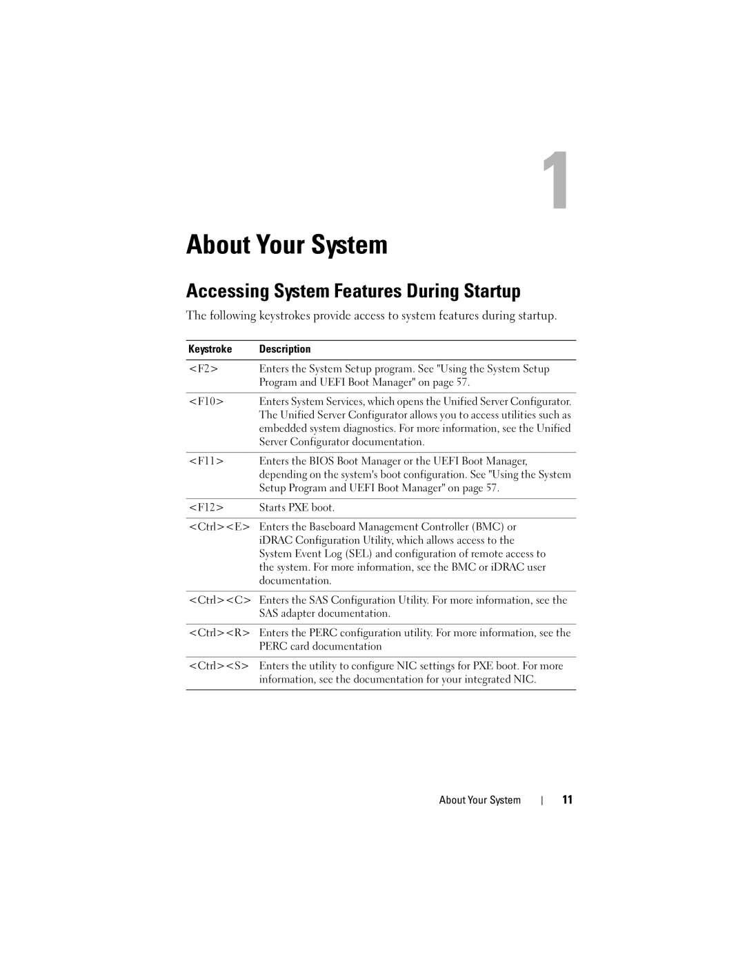 Dell T310 owner manual Accessing System Features During Startup 