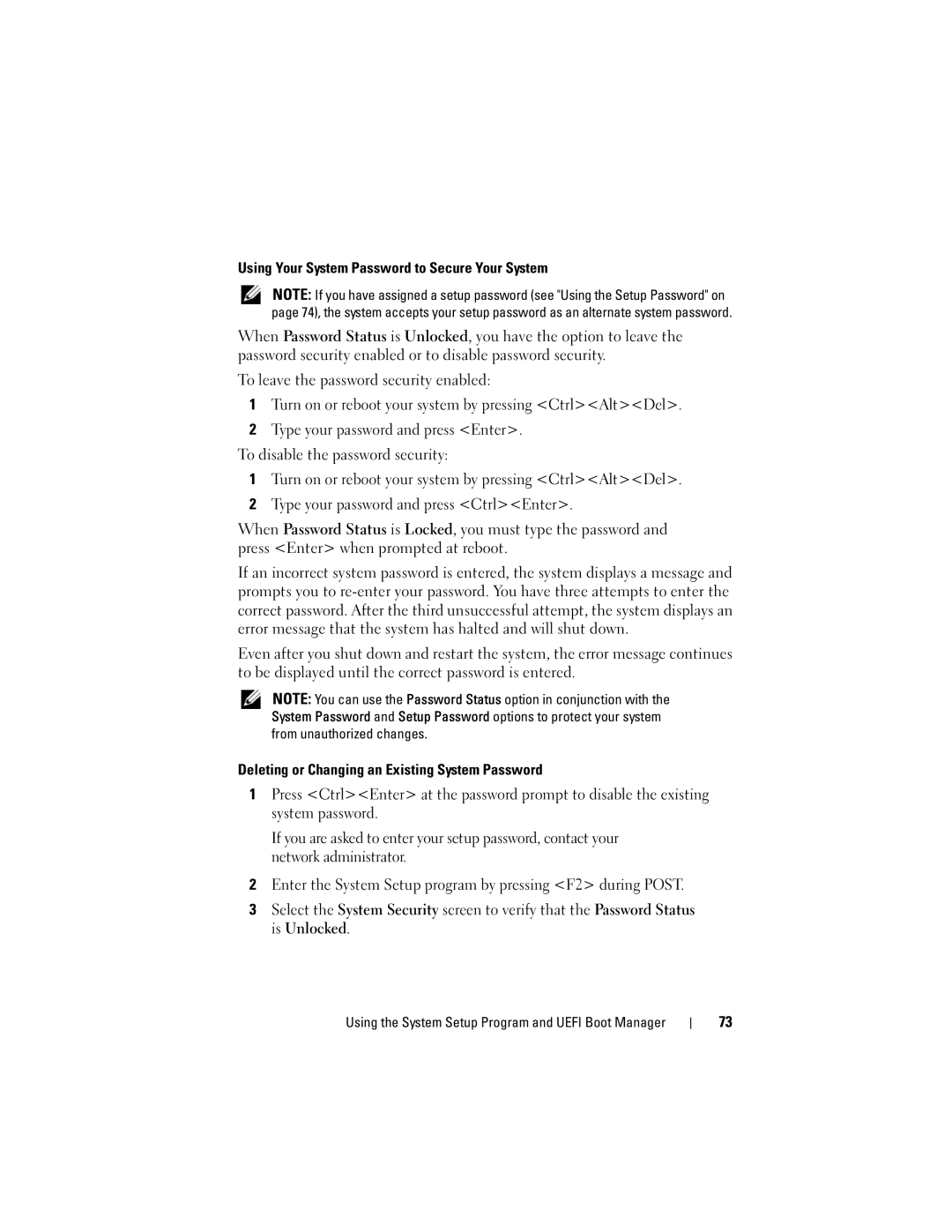 Dell T310 owner manual Using the System Setup Program and Uefi Boot Manager 