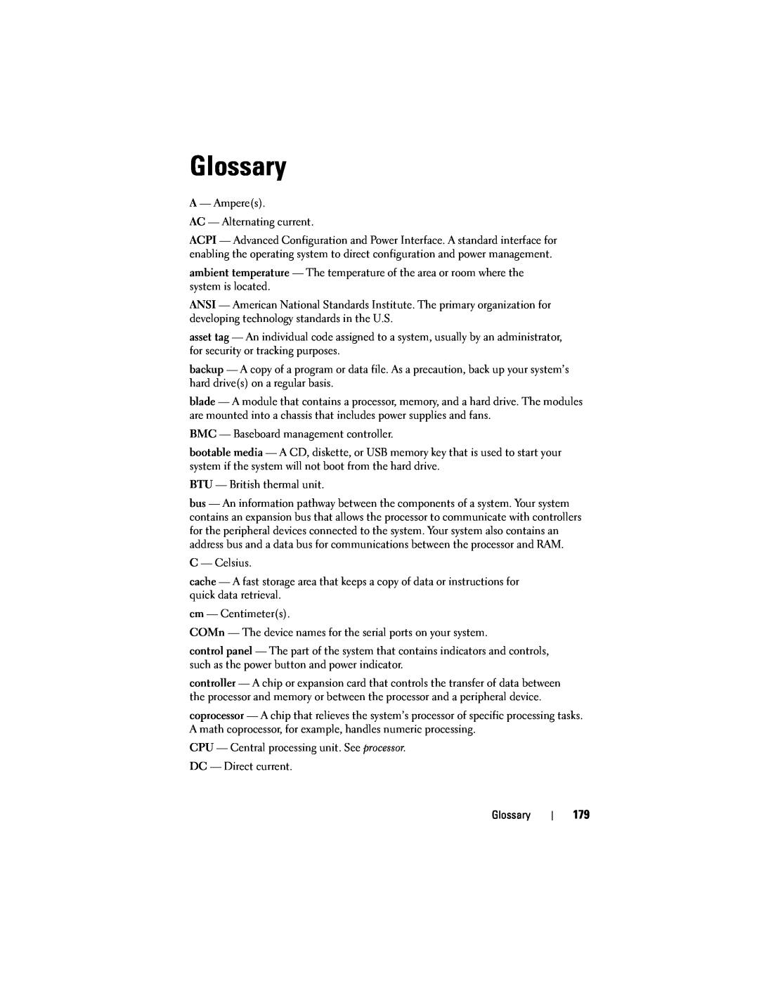 Dell T310 owner manual Glossary 