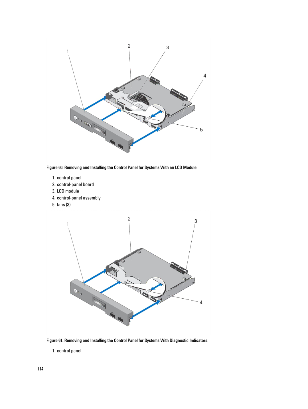 Dell T320 owner manual Control panel 114 