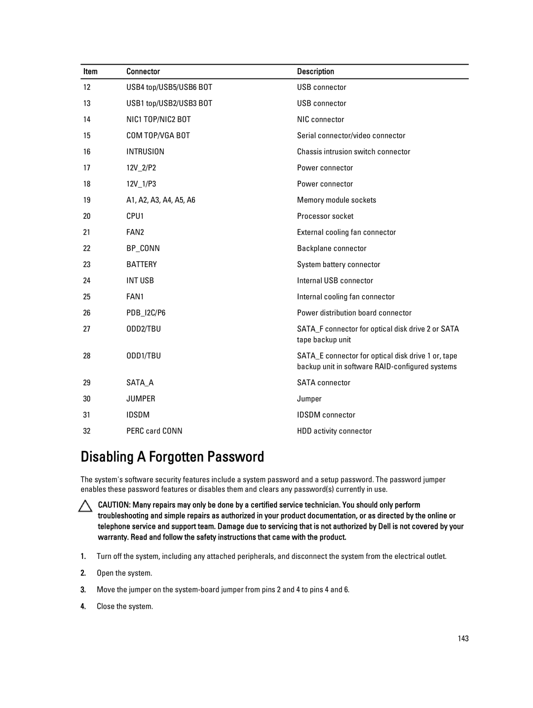 Dell T320 owner manual Disabling a Forgotten Password, Intrusion 