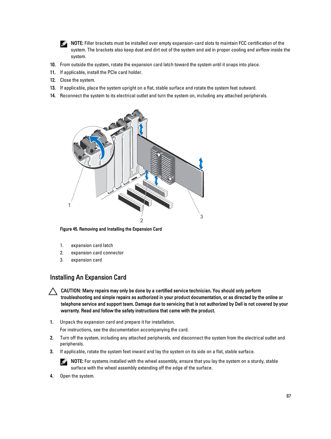 Dell T320 owner manual Installing An Expansion Card, Removing and Installing the Expansion Card 