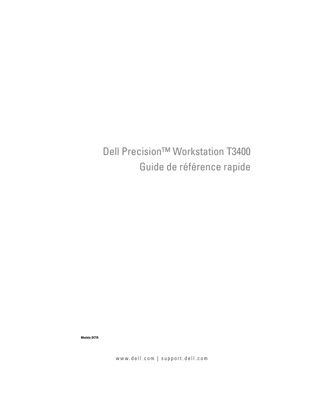 Dell T3400 manual Guide de référence rapide 