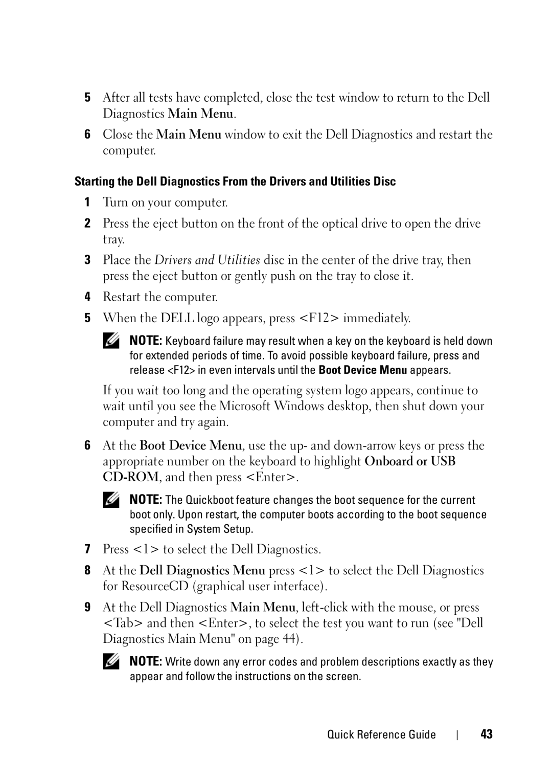 Dell T3400 manual Quick Reference Guide 