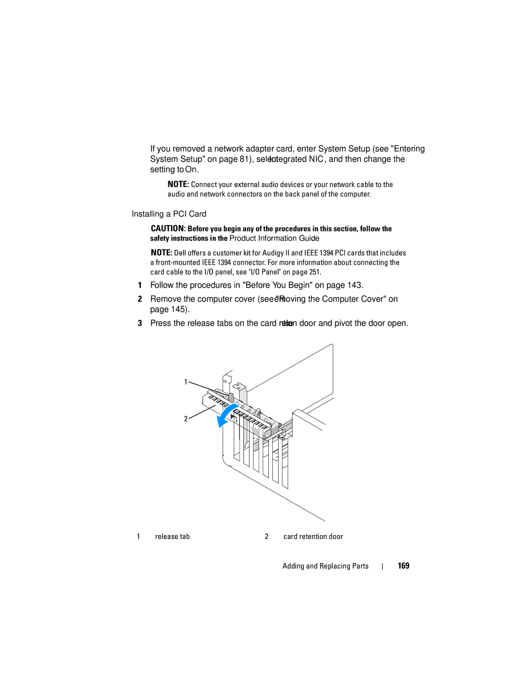 Dell T3400 manual 169 