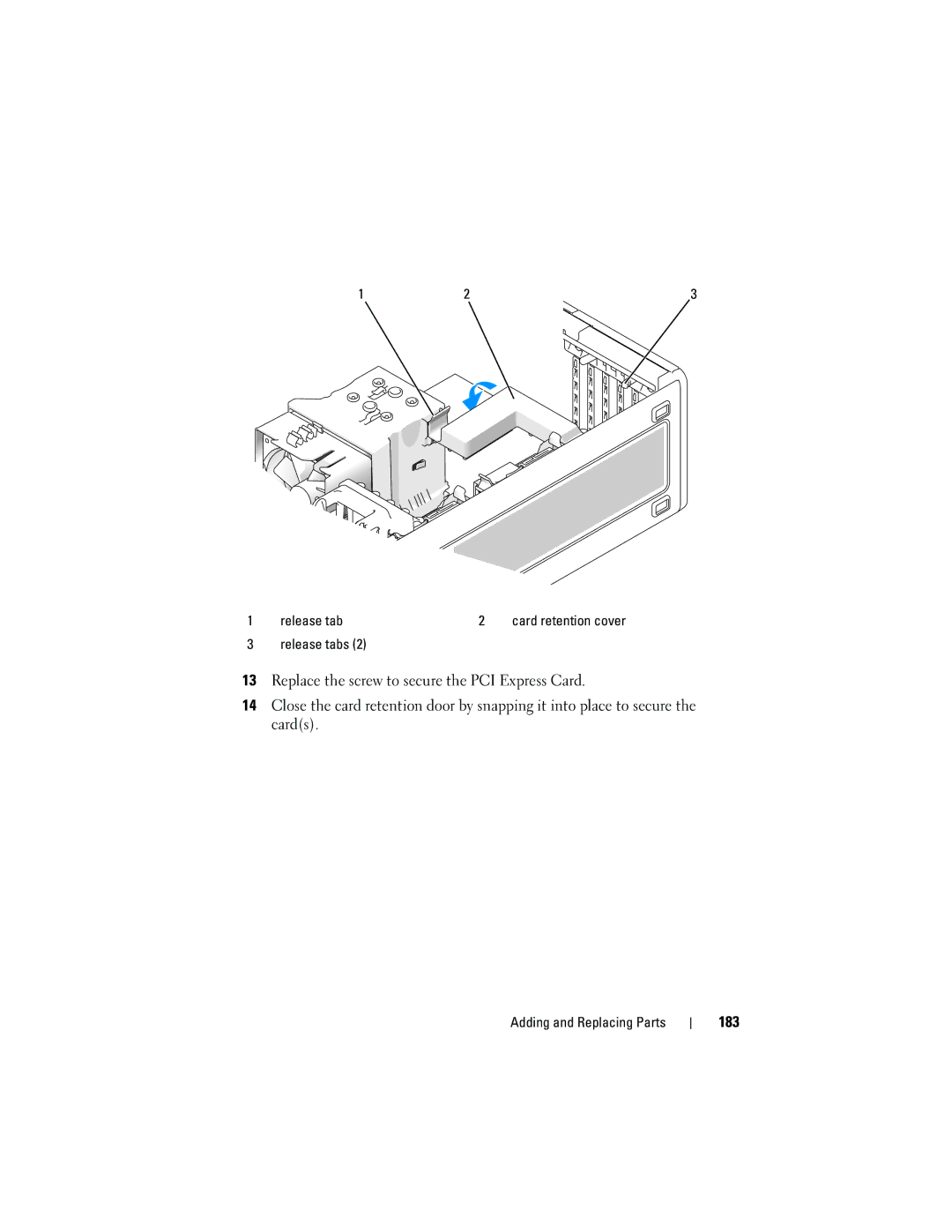 Dell T3400 manual 183, Release tabs 