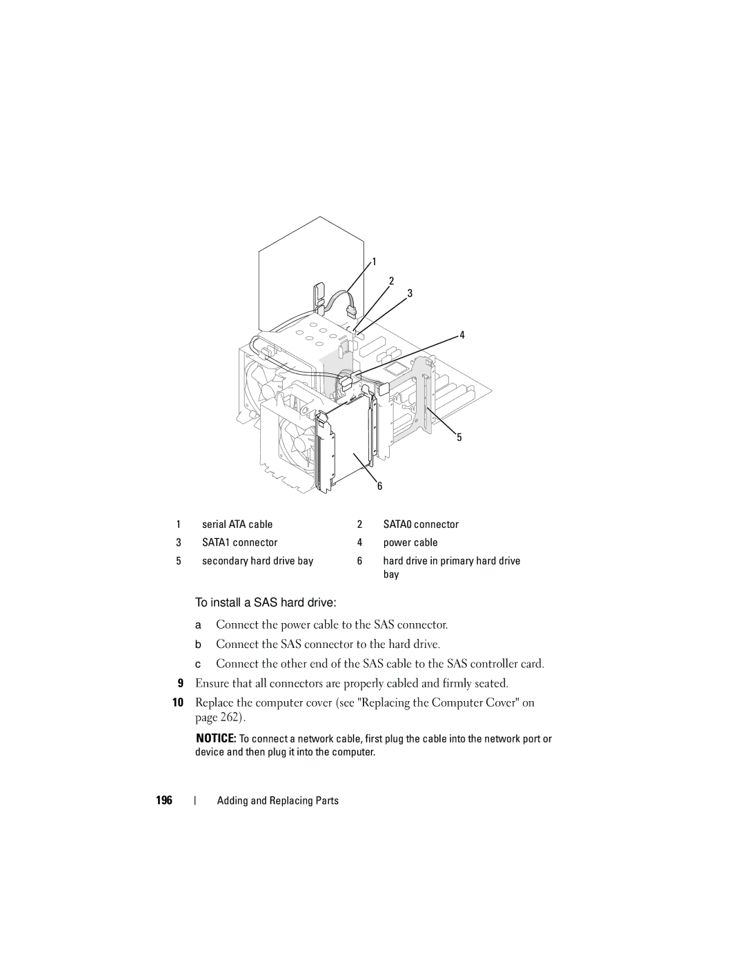 Dell T3400 manual To install a SAS hard drive 