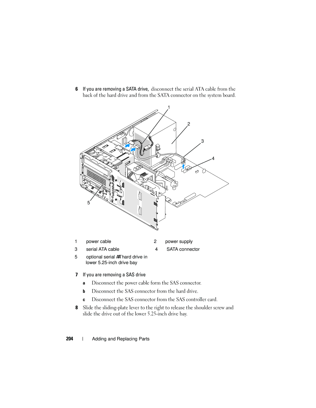 Dell T3400 manual Optional serial ATA hard drive in lower 5.25-inch drive bay 