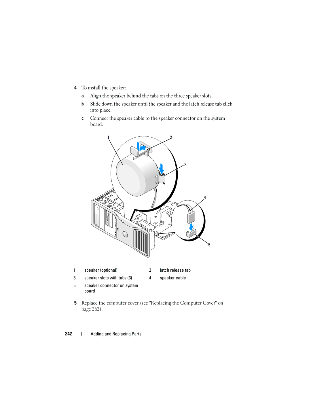 Dell T3400 manual Speaker optional 