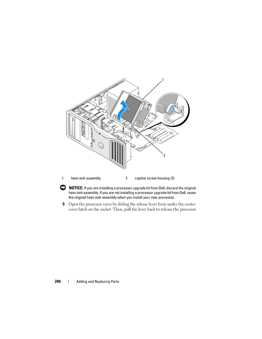 Dell T3400 manual 244, Heat-sink assembly 