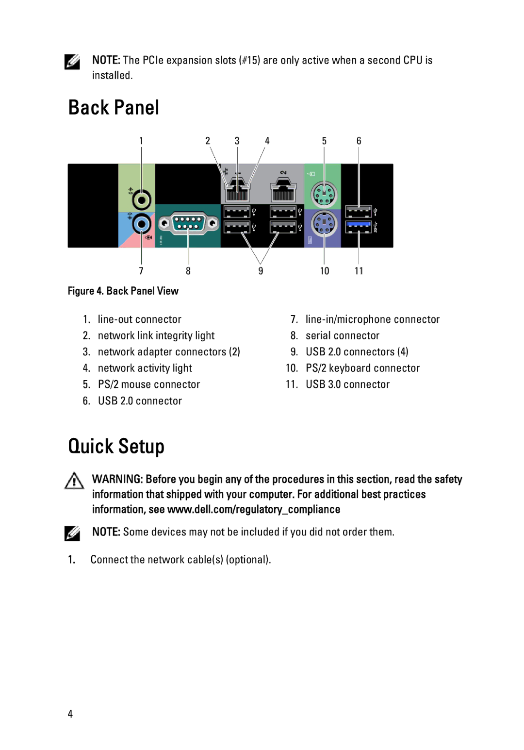 Dell t3600/t5600 manual Quick Setup 