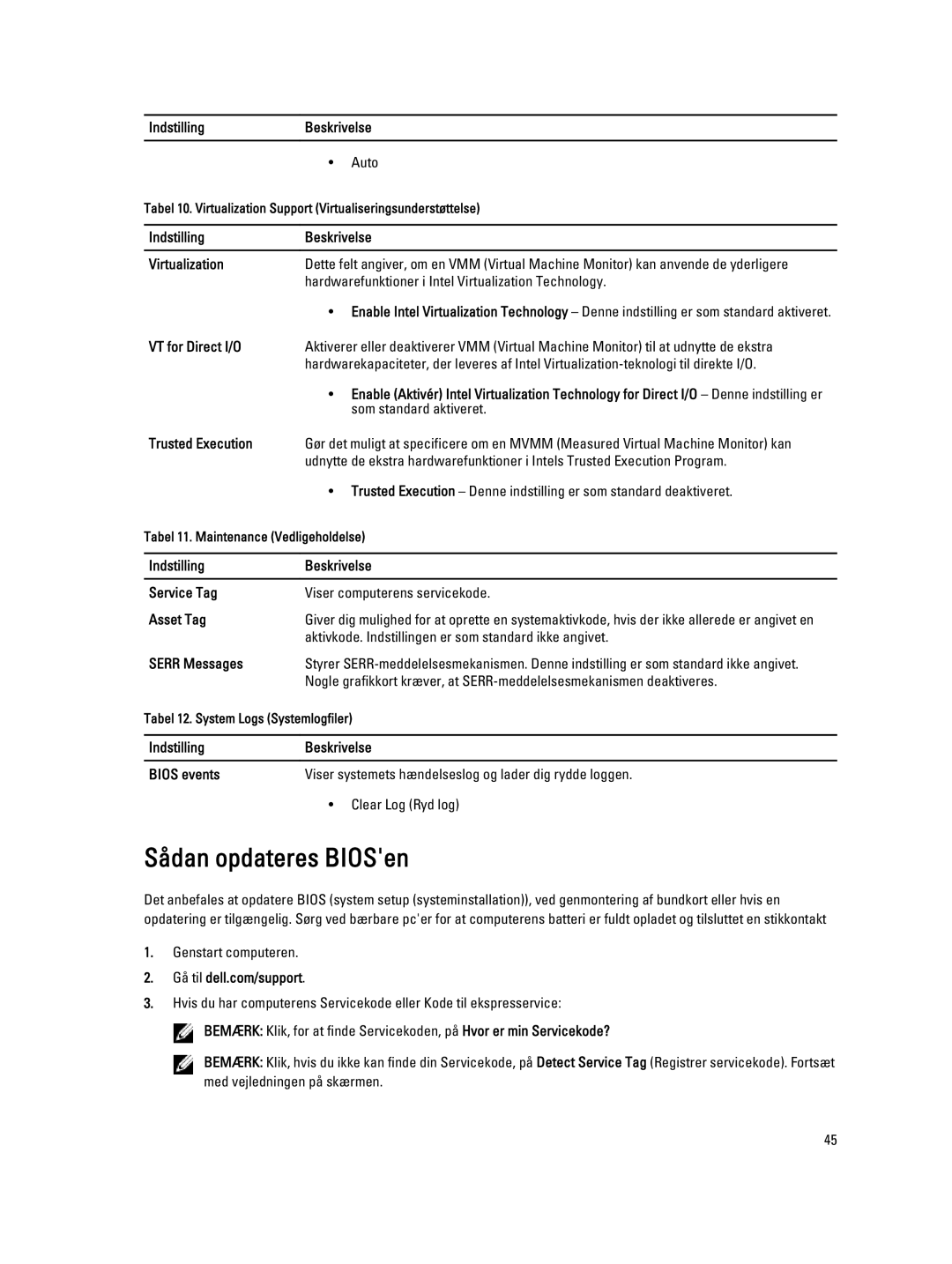 Dell T3610 manual Sådan opdateres BIOSen 