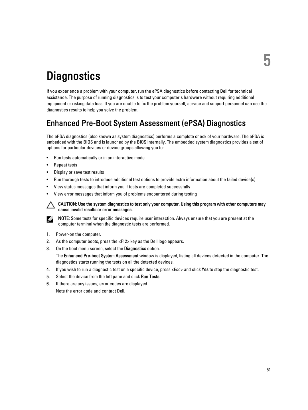 Dell T3610 owner manual Enhanced Pre-Boot System Assessment ePSA Diagnostics 