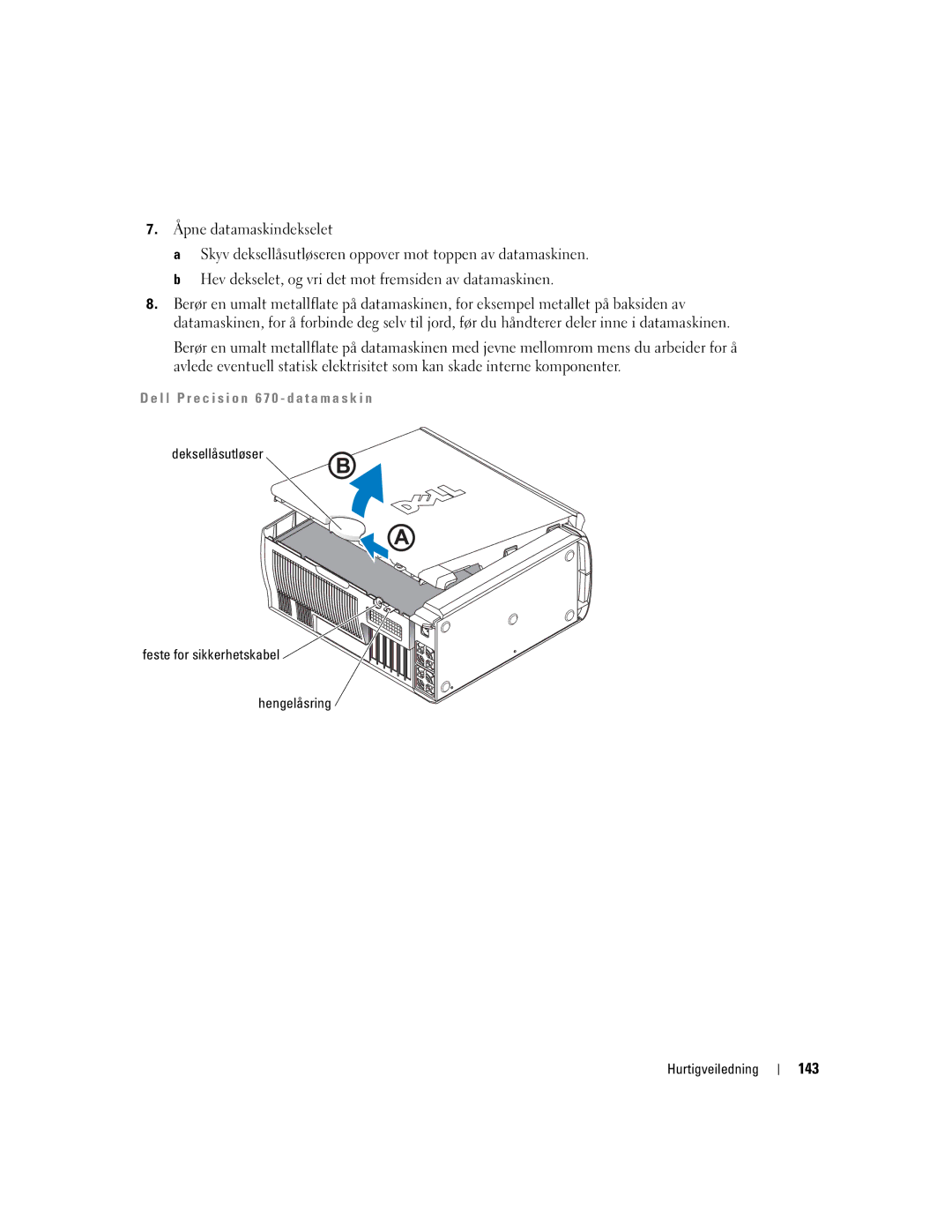 Dell T3913 manual 143, L l P r e c i s i o n 6 7 0 d a t a m a s k i n 