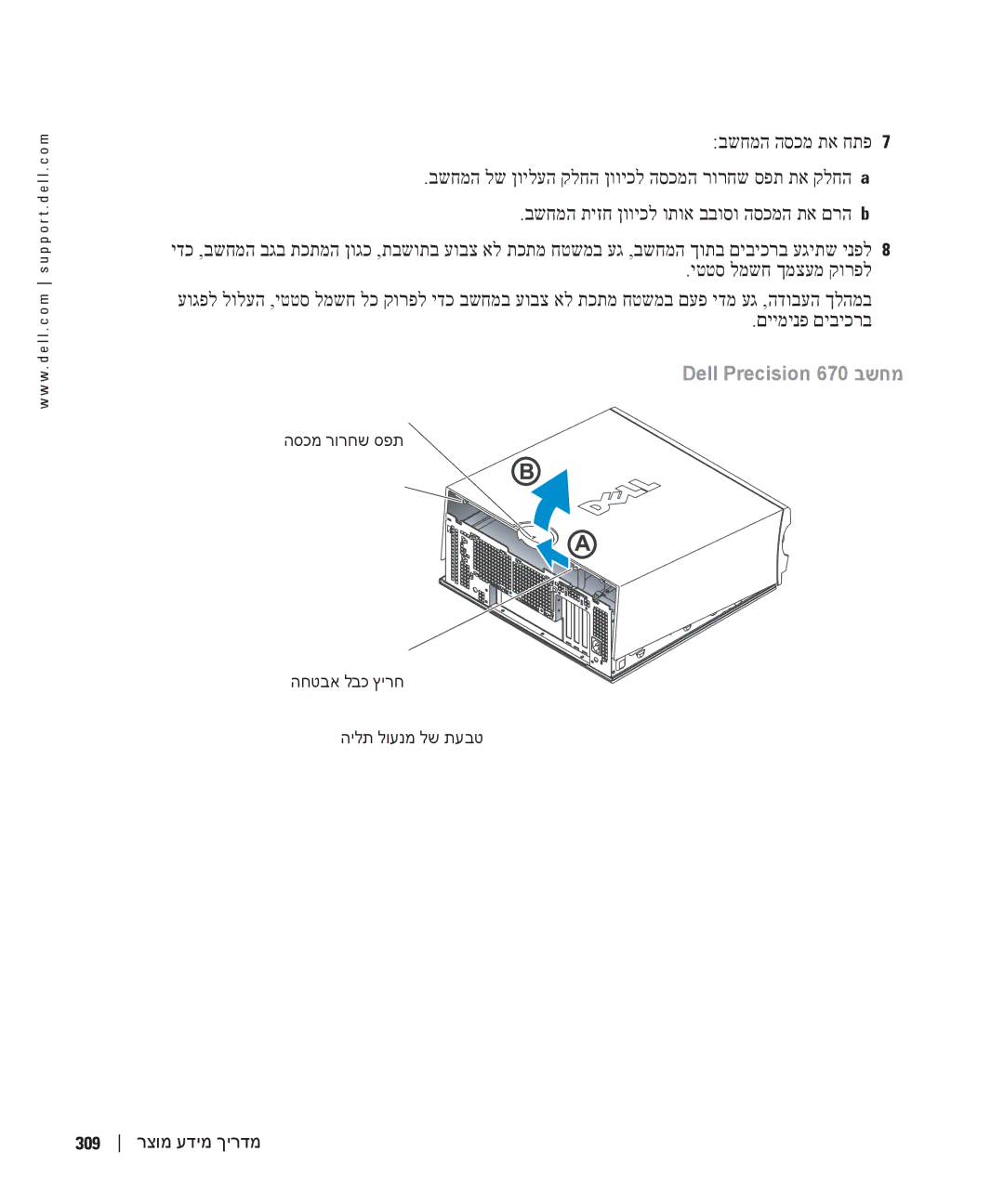 Dell T3913 manual Dell Precision 670 בשחמ 