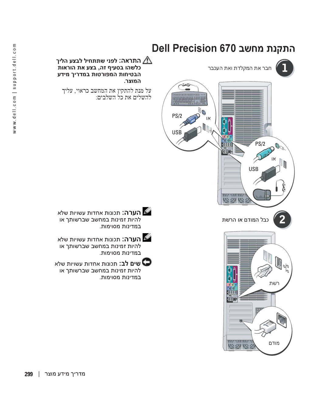 Dell T3913 manual Dell Precision 670 בשחמ תנקתה 