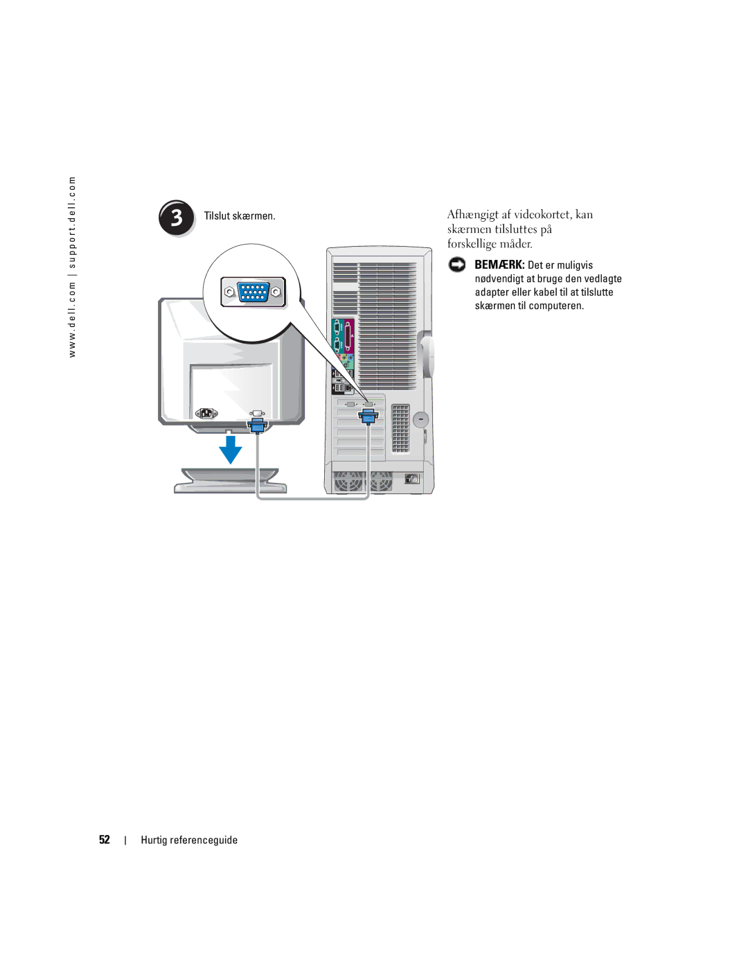 Dell T3913 manual Forskellige måder, Tilslut skærmen 