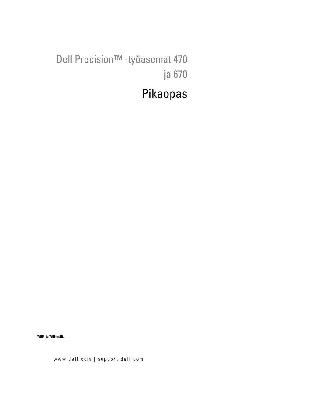 Dell T3913 manual Pikaopas 