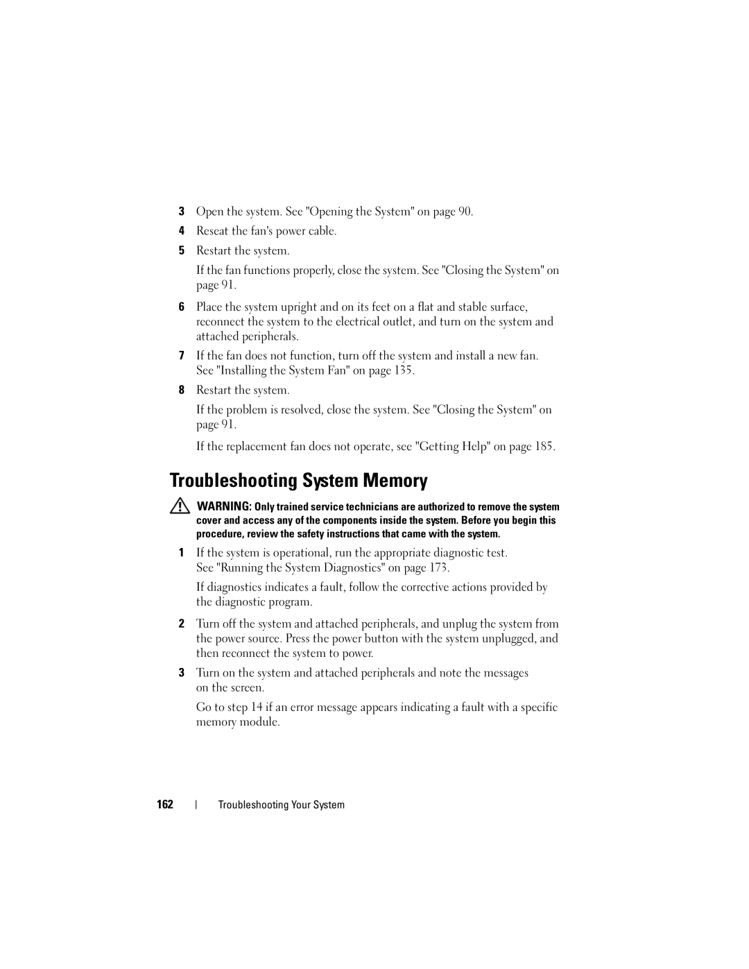 Dell T410 owner manual Troubleshooting System Memory 