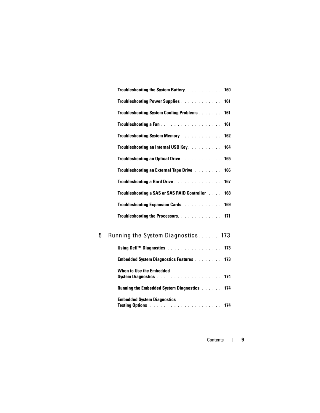 Dell T410 owner manual 168, 173, When to Use the Embedded, 174, Embedded System Diagnostics 