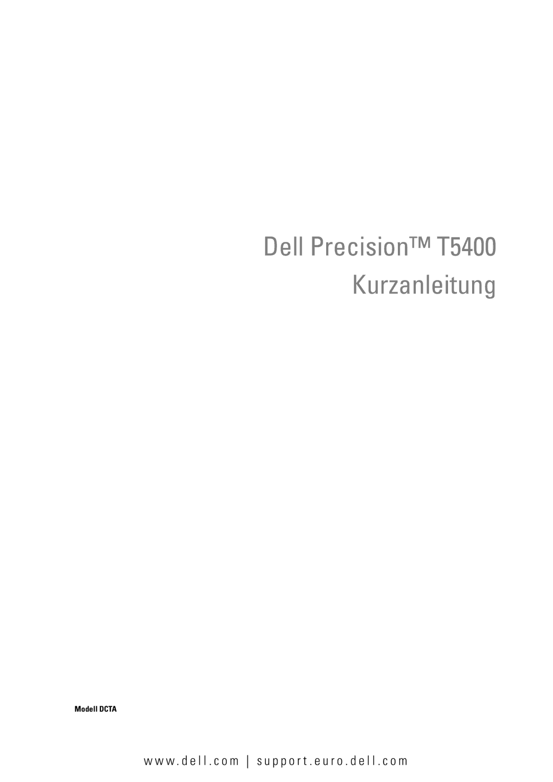 Dell manual Dell Precision T5400 Kurzanleitung 