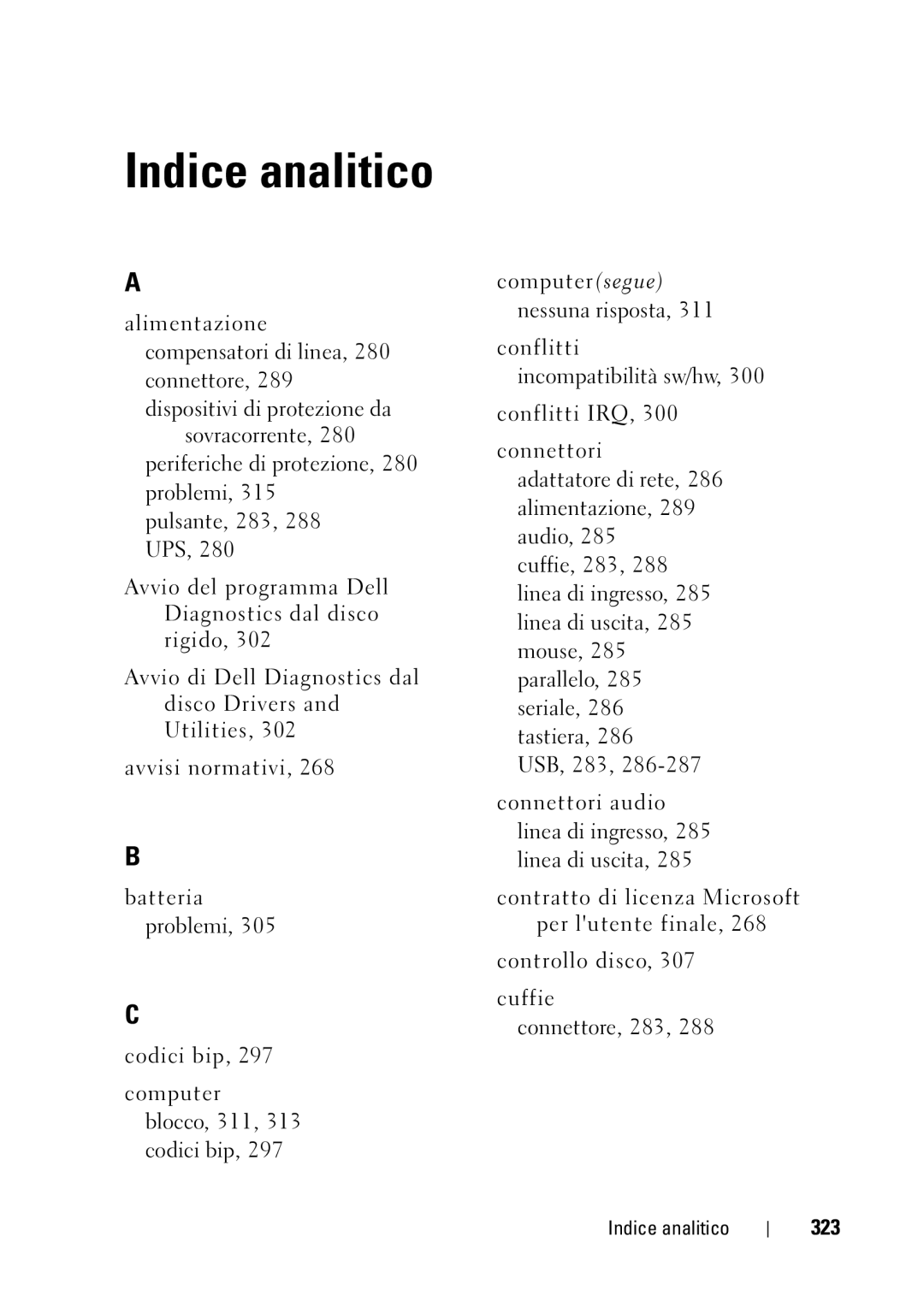 Dell T5400 manual 323, Indice analitico 