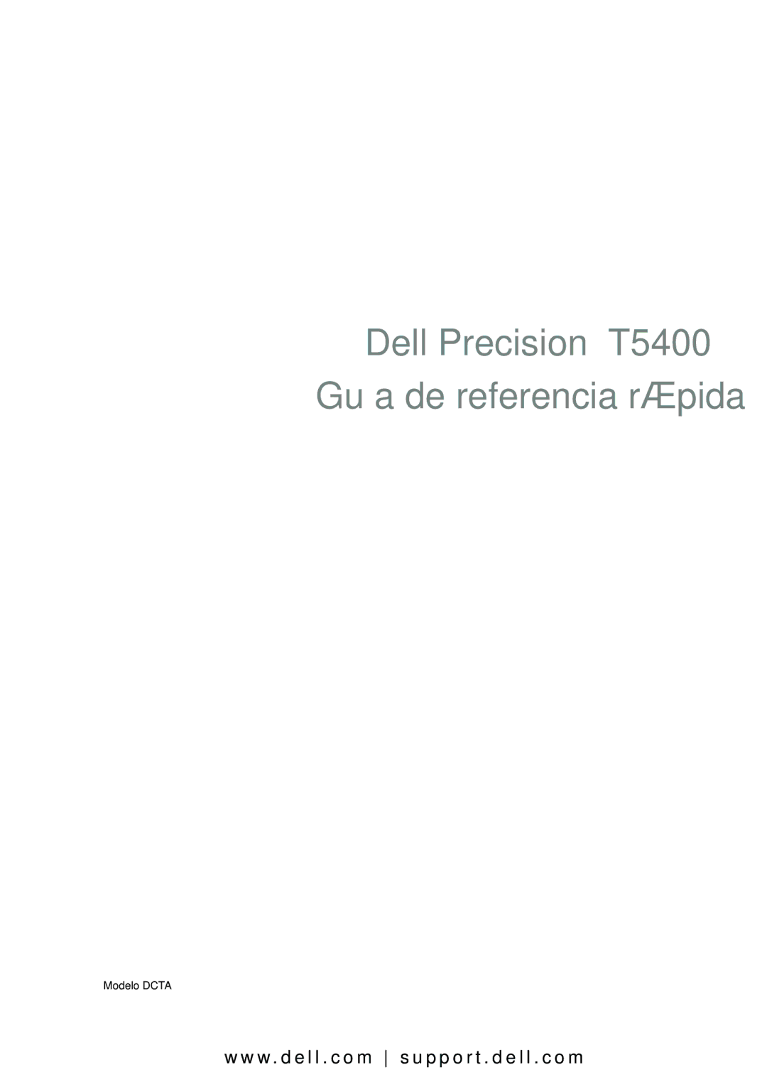 Dell manual Dell Precision T5400 Guía de referencia rápida 