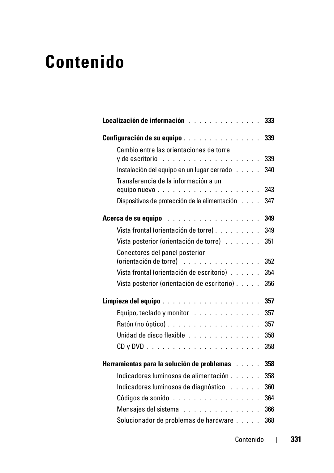 Dell T5400 manual 331, Localización de información 