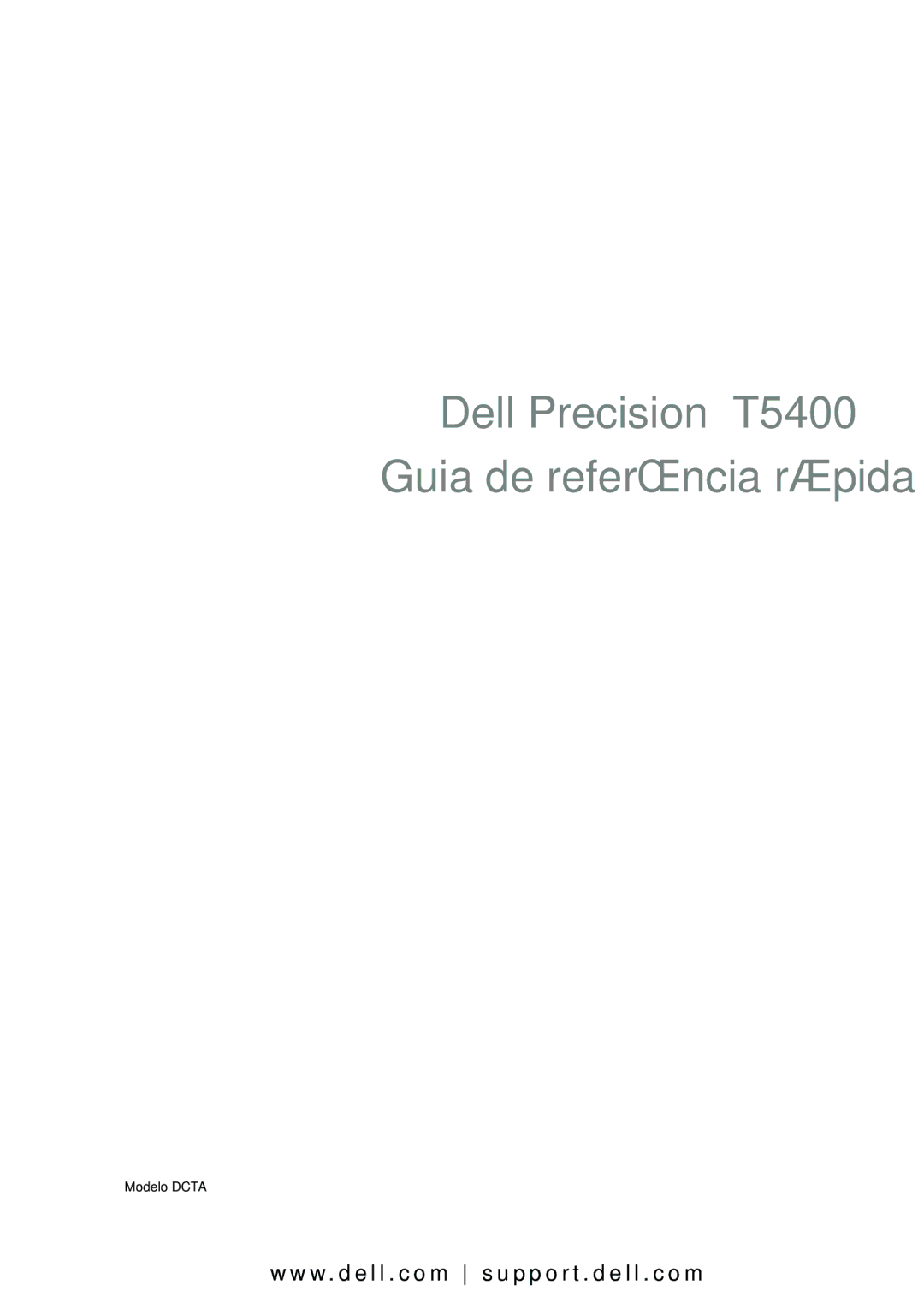 Dell manual Dell Precision T5400 Guia de referência rápida 