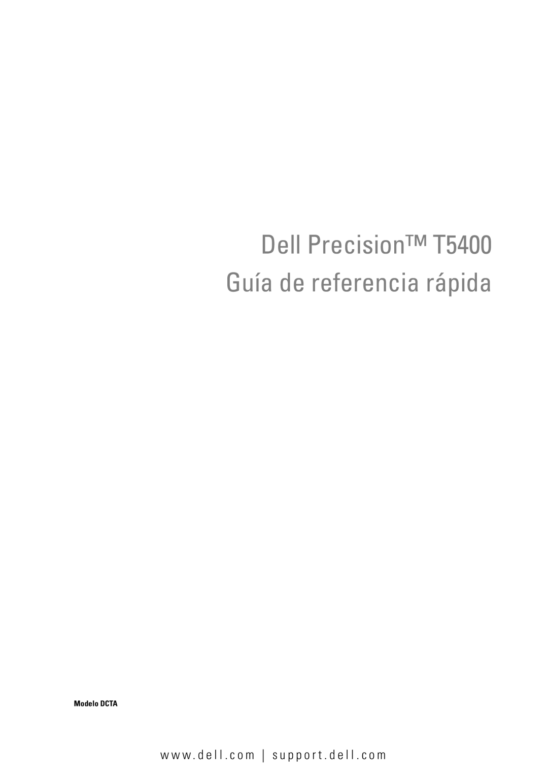 Dell manual Dell Precision T5400 Guía de referencia rápida 