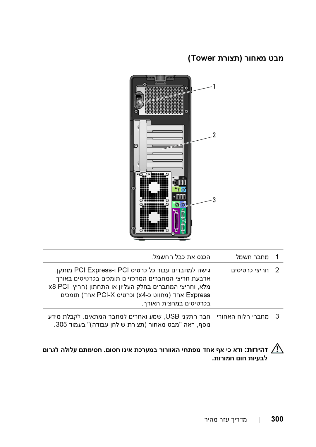 Dell T5400 manual Tower תרוצת רוחאמ טבמ 