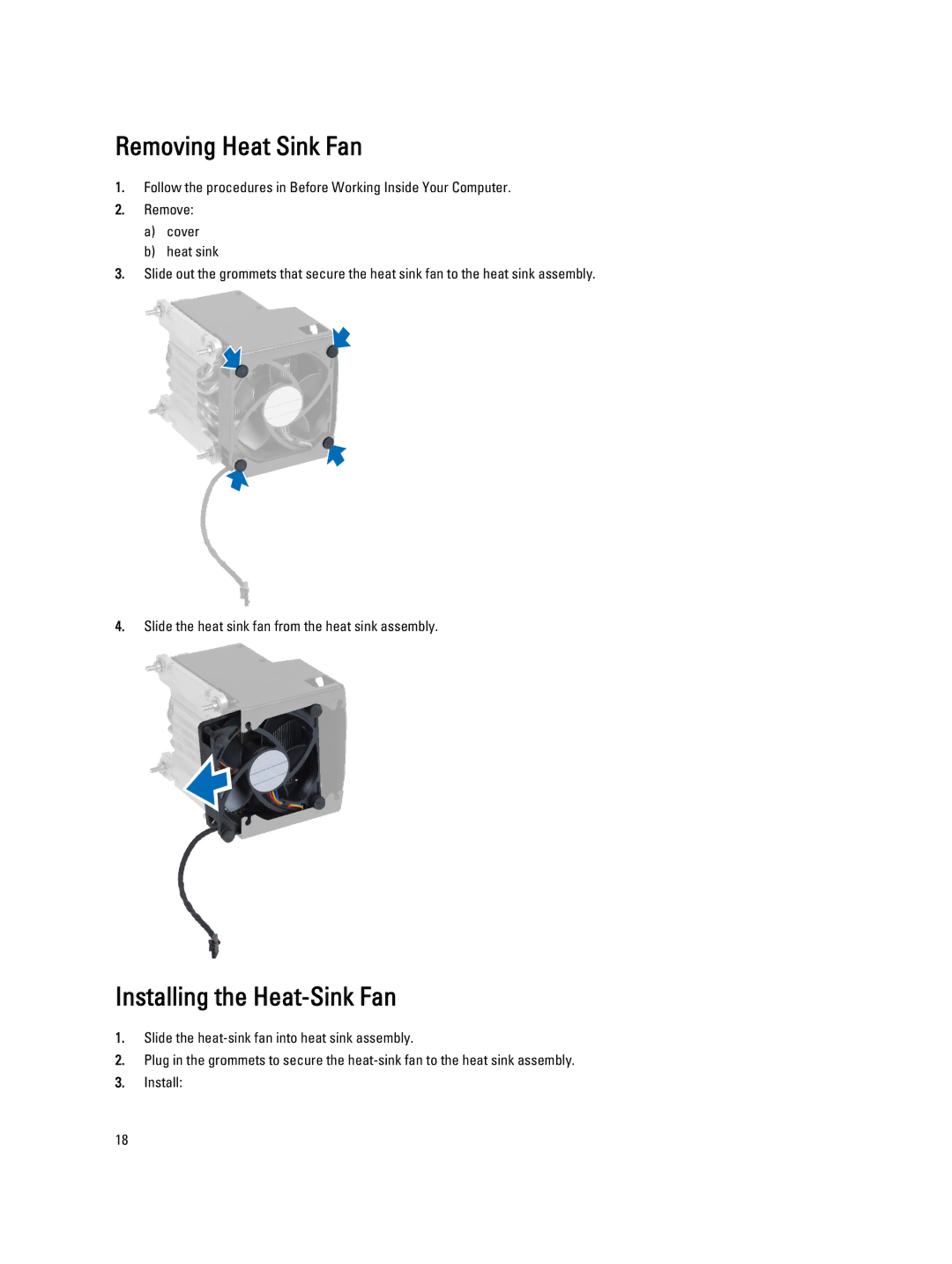 Dell T5600 owner manual Removing Heat Sink Fan, Installing the Heat-Sink Fan 