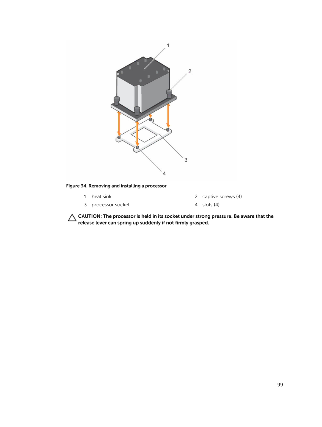 Dell T630 owner manual Heat sink 